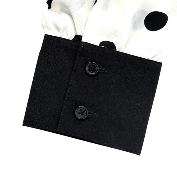 Reiss Long Sleeve Mini Dress - White with Black Polka Dots - Size 6 - Picture 14 of 16